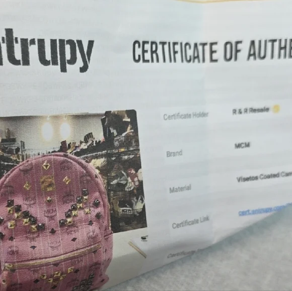 MCM Stark Visetos Pink Studded Backpack
